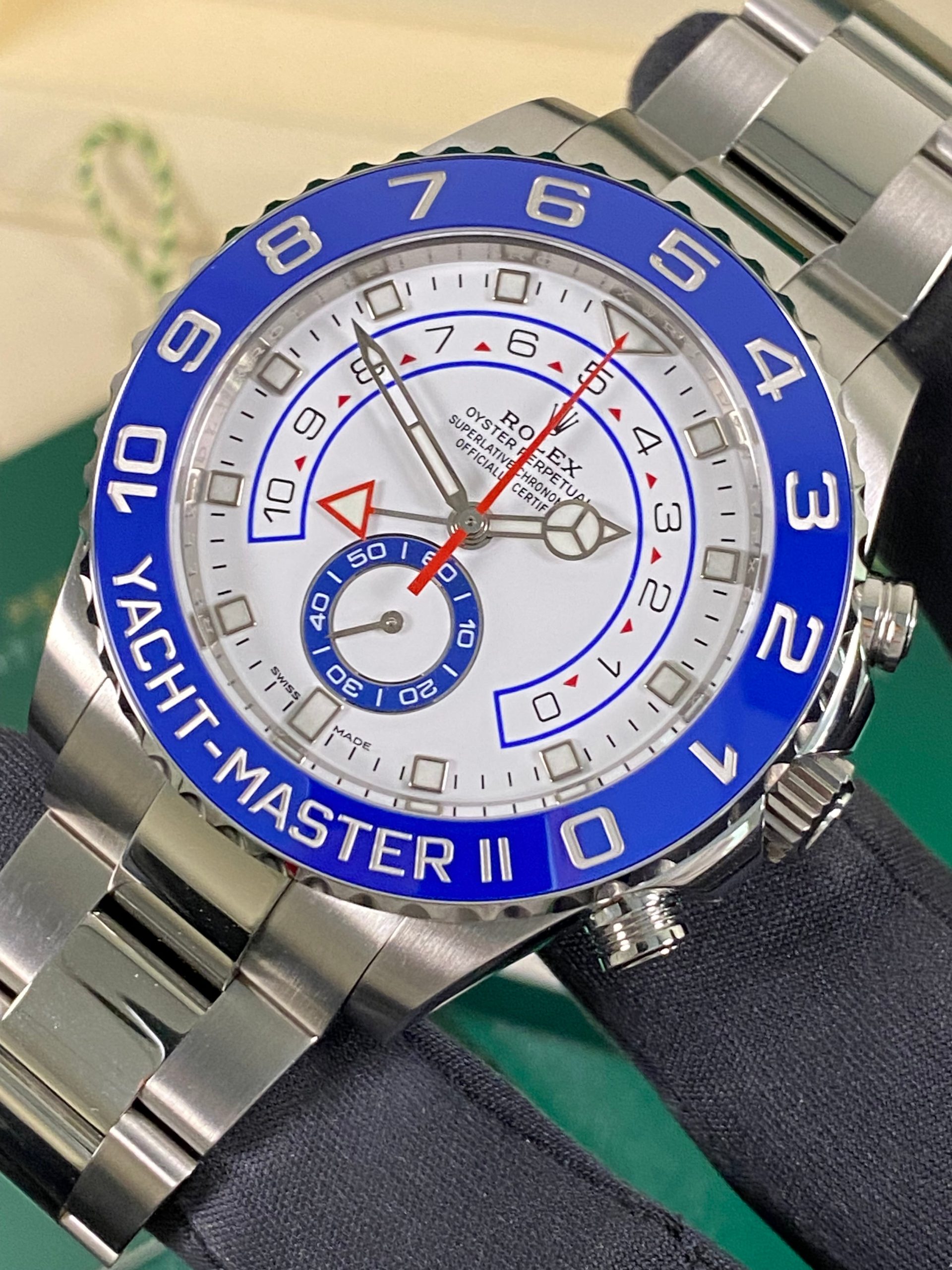 Rolex Yacht-Master II - 2021 - White Dial Mercedes Hands - 116680 *UNPOLISHED*