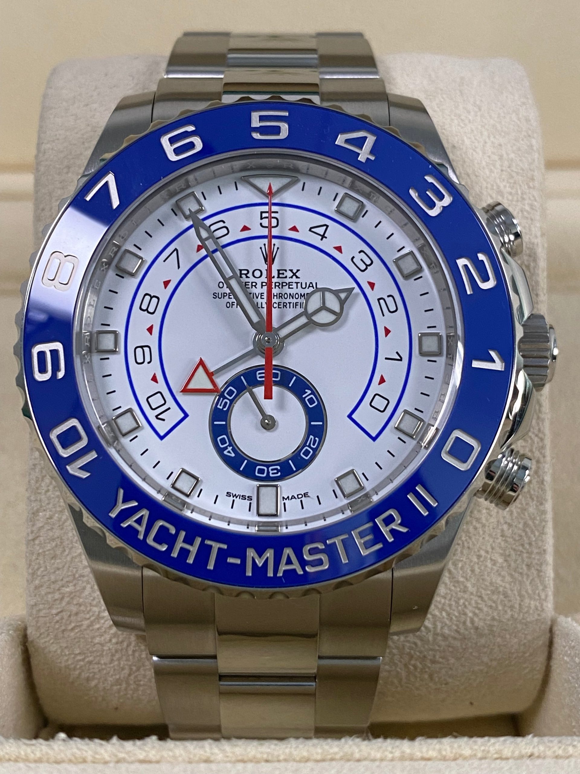 Rolex Yacht-Master II - 2021 - White Dial Mercedes Hands - 116680 *UNPOLISHED*