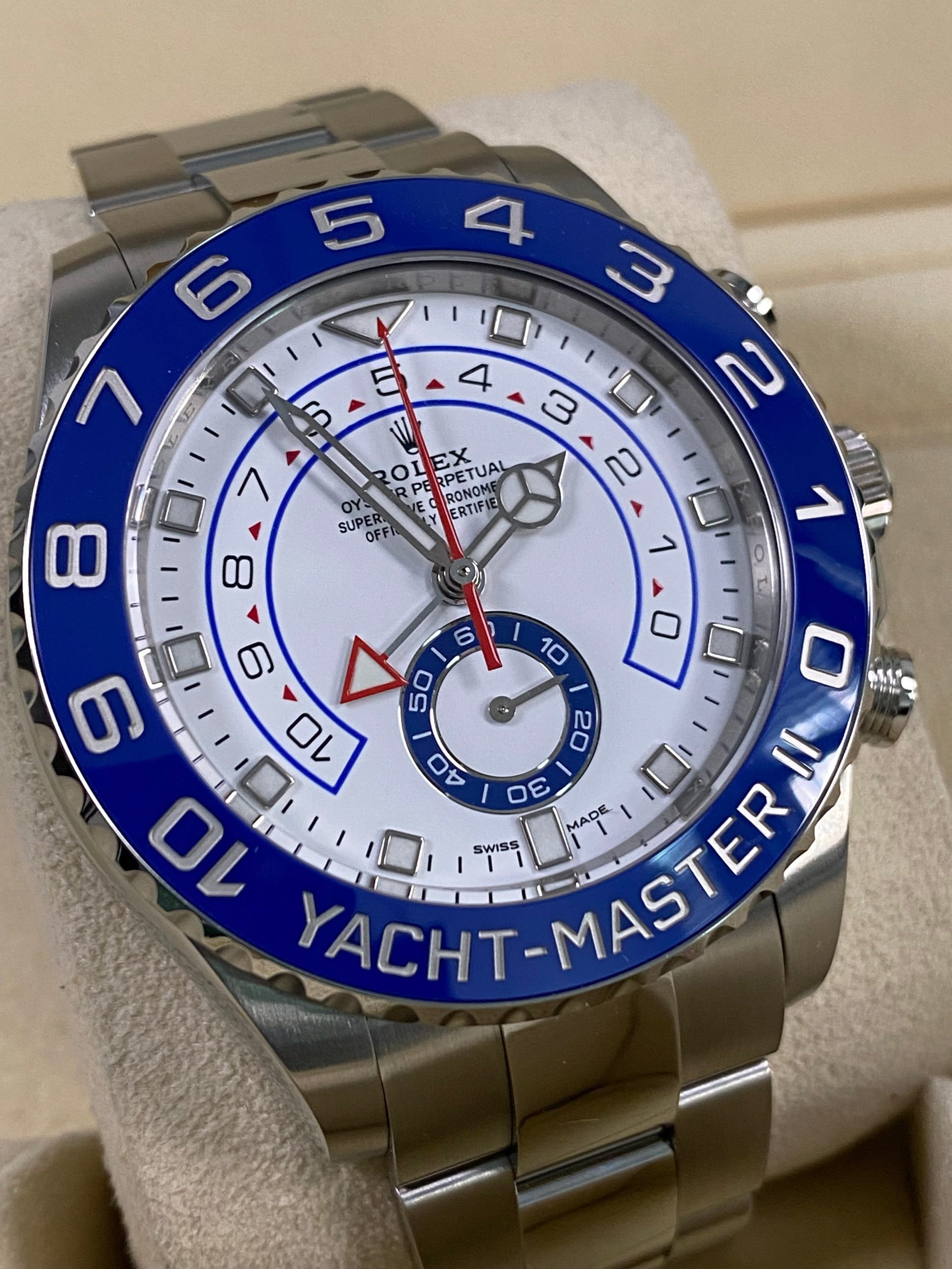 Rolex Yacht-Master II - 2021 - White Dial Mercedes Hands - 116680 *UNPOLISHED*
