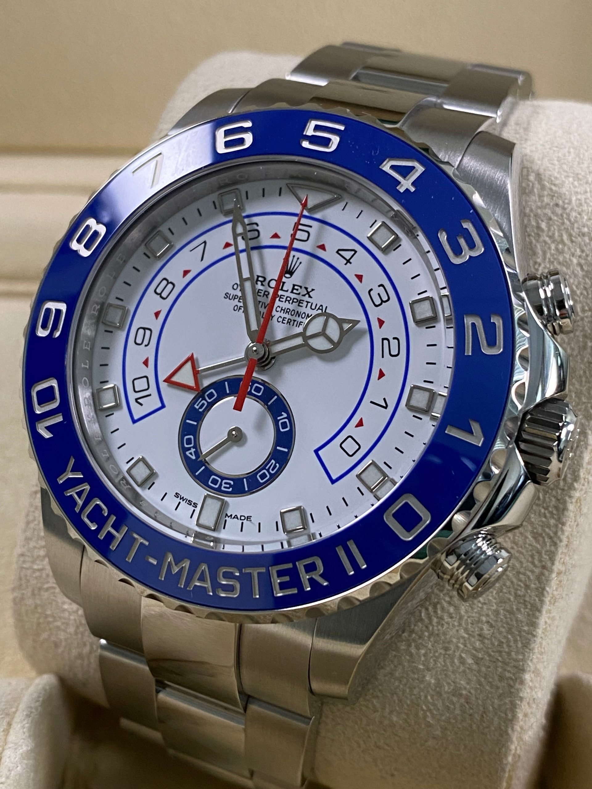Rolex Yacht-Master II - 2021 - White Dial Mercedes Hands - 116680 *UNPOLISHED*