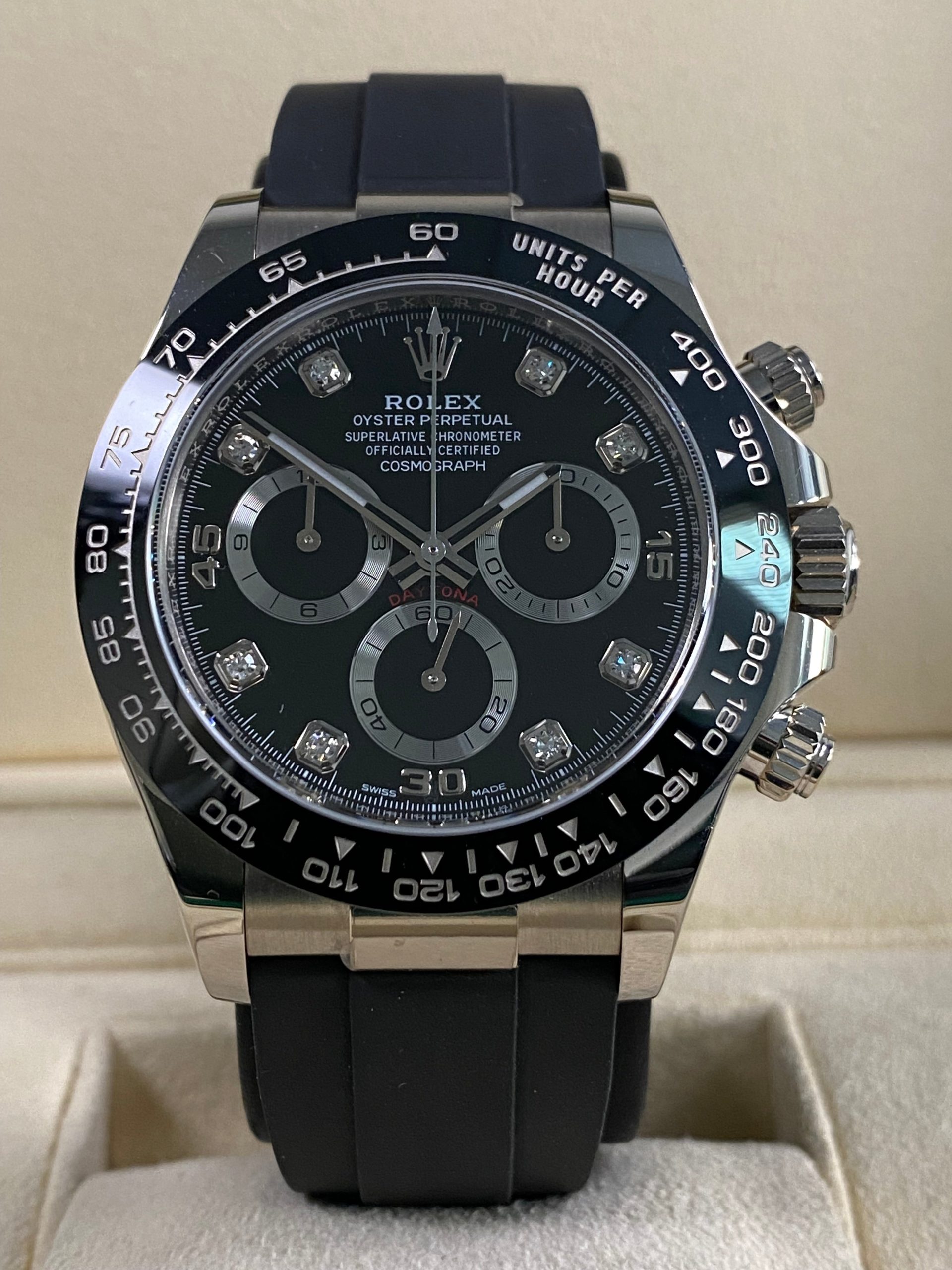 Rolex Cosmograph Daytona - 2022 - Black Diamond Dial - 116519LN *FULL SET*