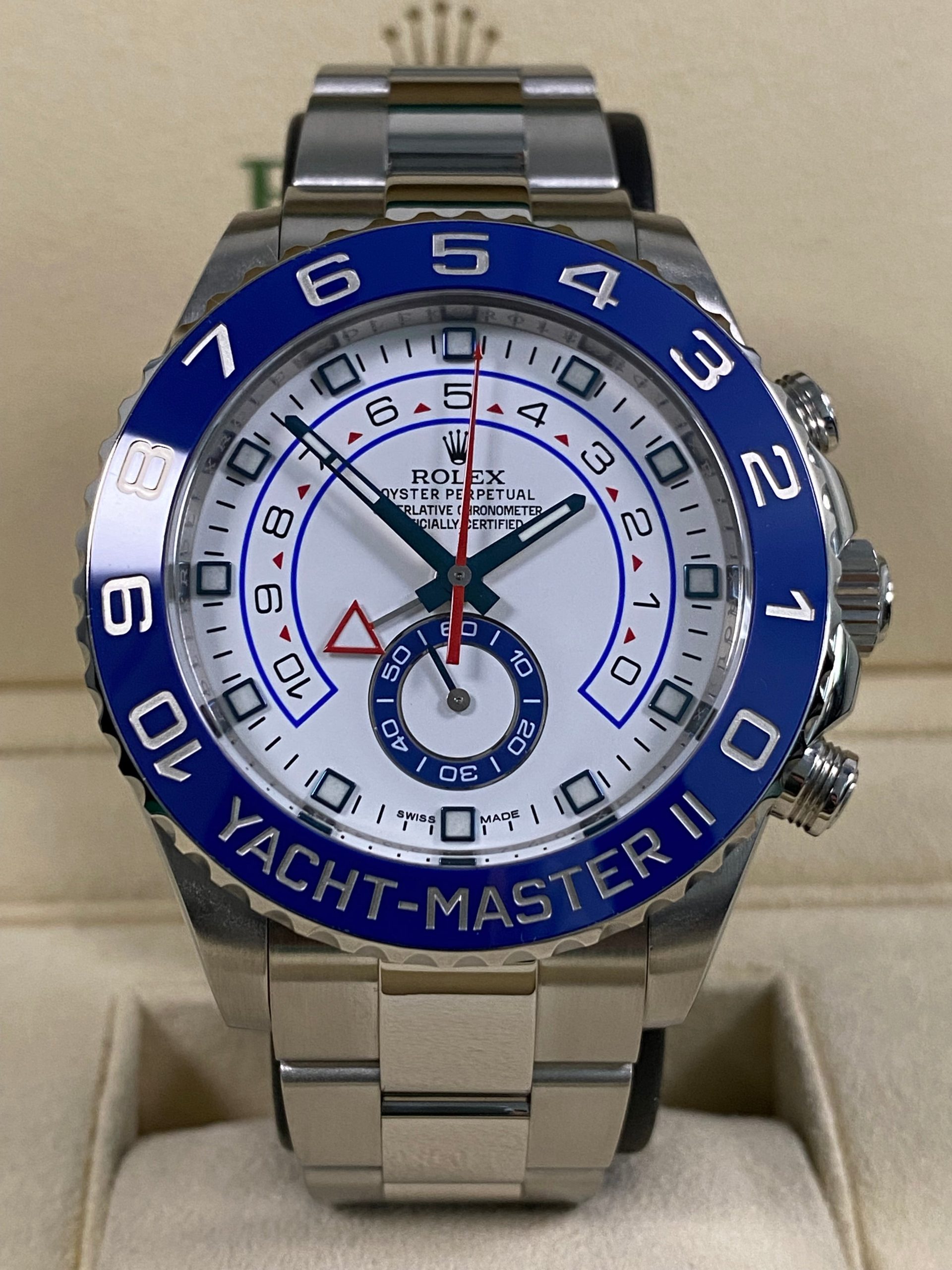 Rolex Yacht-Master II - White Dial Blue Hands - 116680