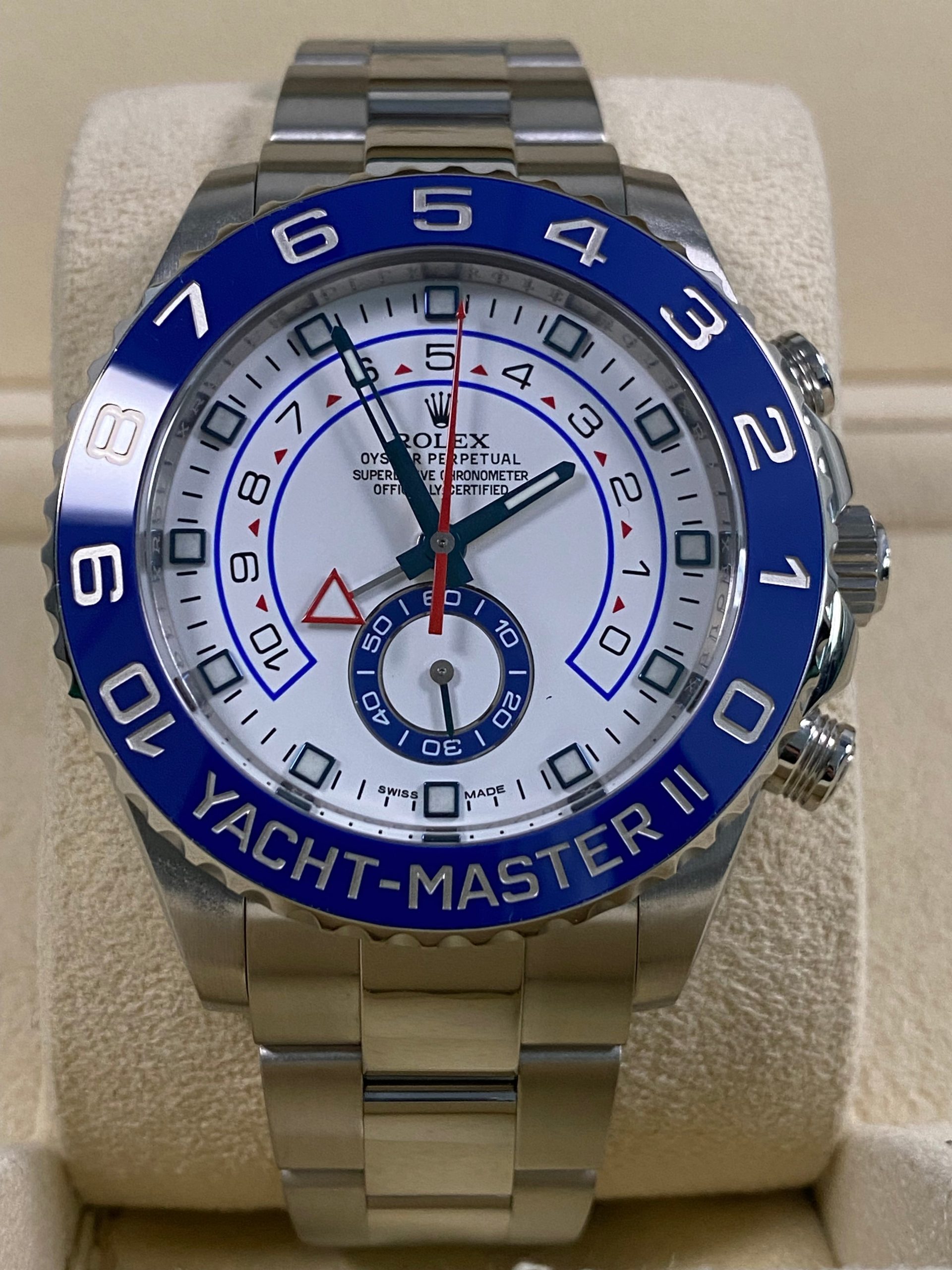 Rolex Yacht-Master II - White Dial Blue Hands - 116680