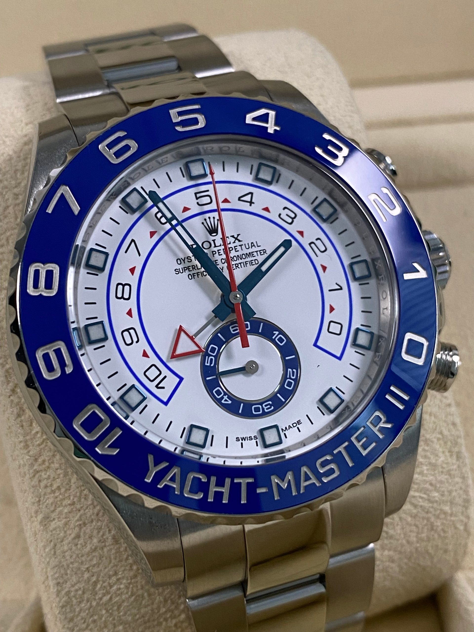 Rolex Yacht-Master II - White Dial Blue Hands - 116680
