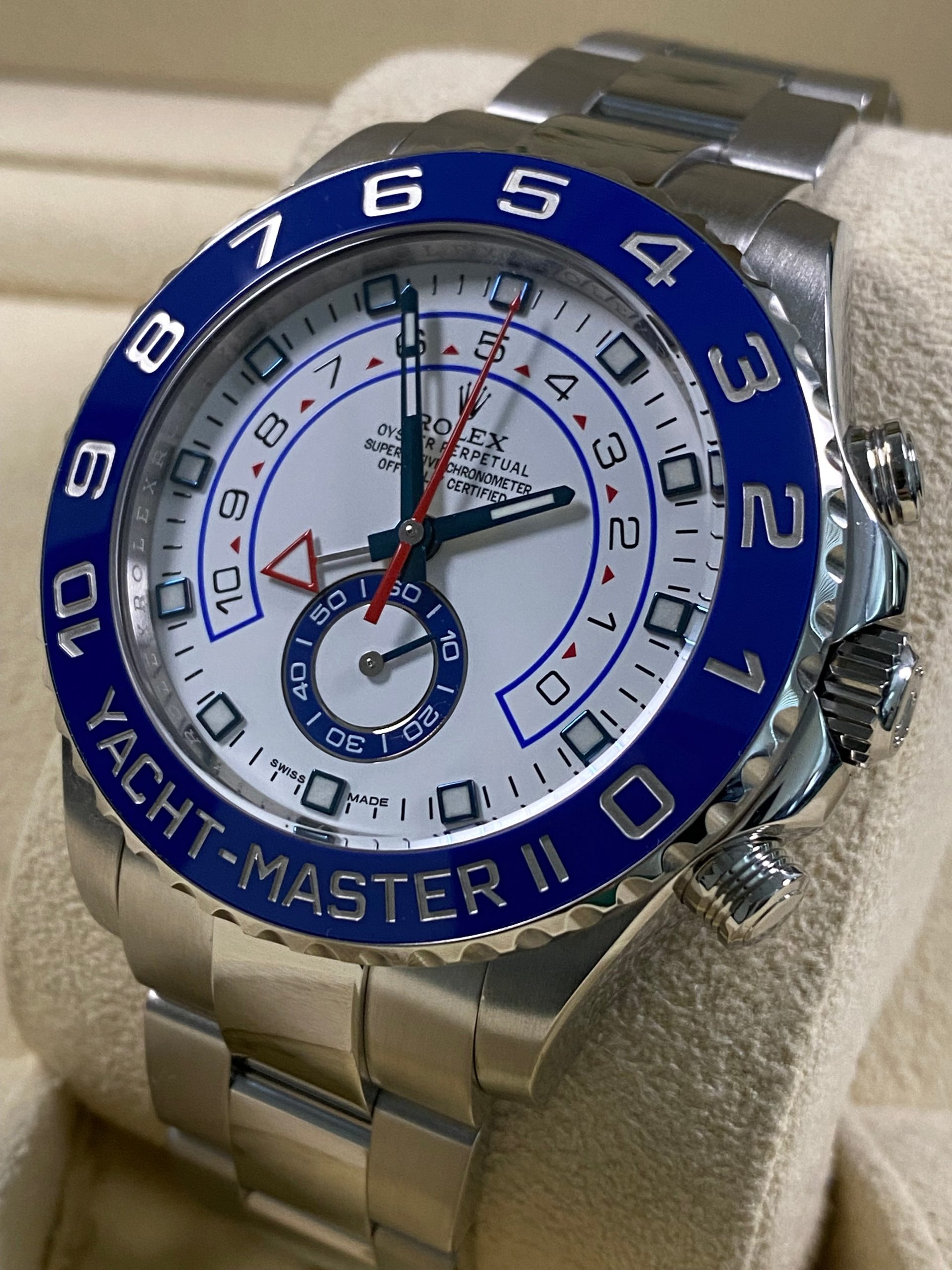Rolex Yacht-Master II - White Dial Blue Hands - 116680