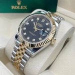 2025 Rolex Datejust 41 Two-Tone / Fluted / Black / Diamond-Set / Jubilee unworn complete set brand new