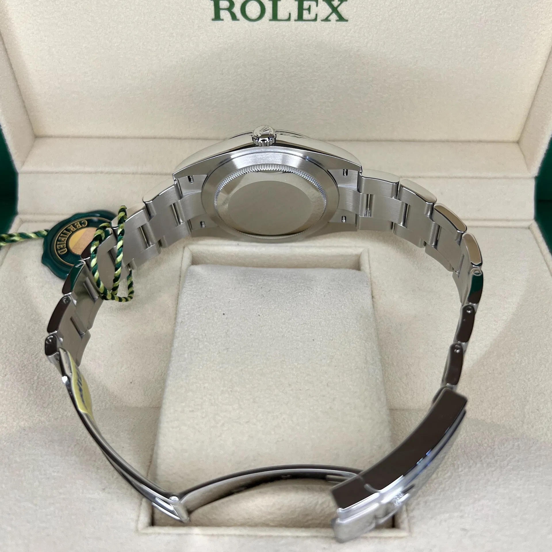2025 Rolex Datejust 41 Fluted / Black / Oyster unworn complete set box papers tags booklets and warranty card
