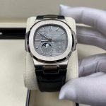 2021 Patek Philippe Nautilus Moon Phase White Gold Power Reserve / Gray