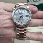 2025 Rolex Day-Date 40 Rose Gold / Fluted / MOP / Baguette Diamond-Set / President complete full set unworn